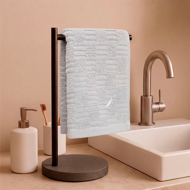 Toalla de cara SAVOY Nautica 100% algodón 30x50cm hipoalergénica gris