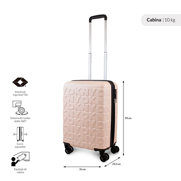 Maleta de Cabina Donna Karan Meghan 10k rosada DKNY