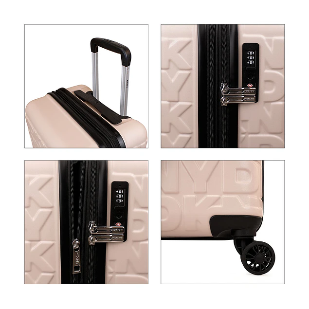 Set 3 Maletas Donna Karan Meghan Cabina Mediana Grande rosada
