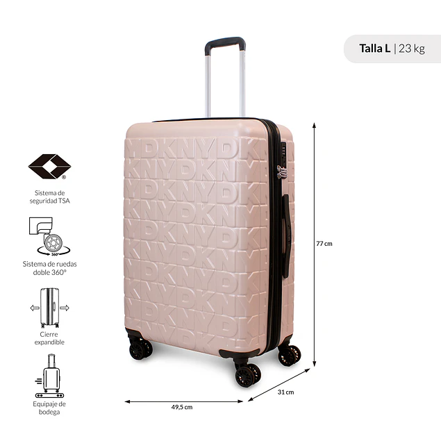 Pack 2 Maletas Donna Karan Meghan S 10k + L 23k rosada DKNY