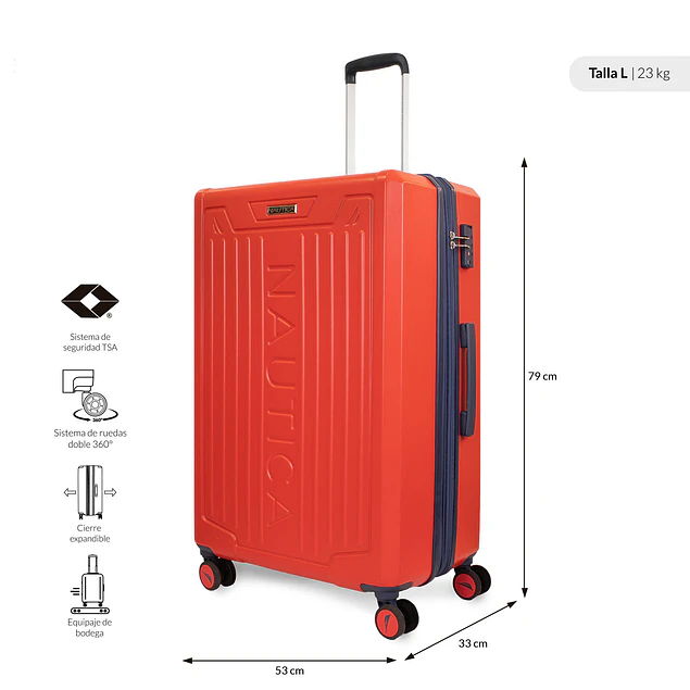 Pack 2 maletas Copper Nautica cabina 10k y grande 23k naranja