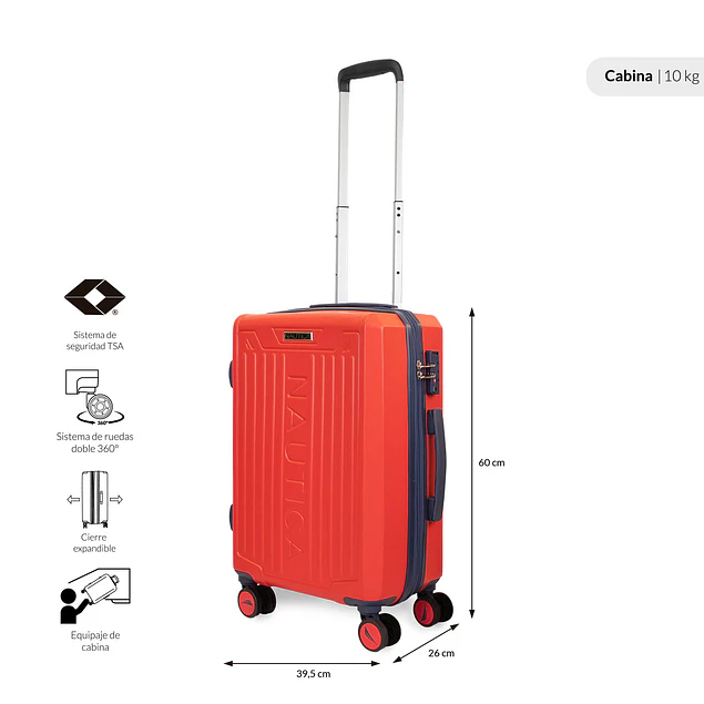 Pack 2 maletas Copper Nautica cabina 10k y mediana 20k naranja