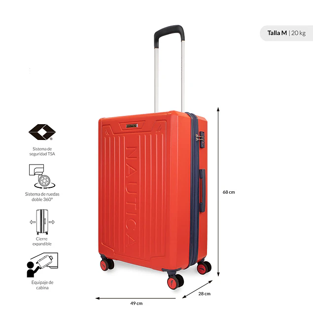 Pack 2 maletas Copper Nautica cabina 10k y mediana 20k naranja