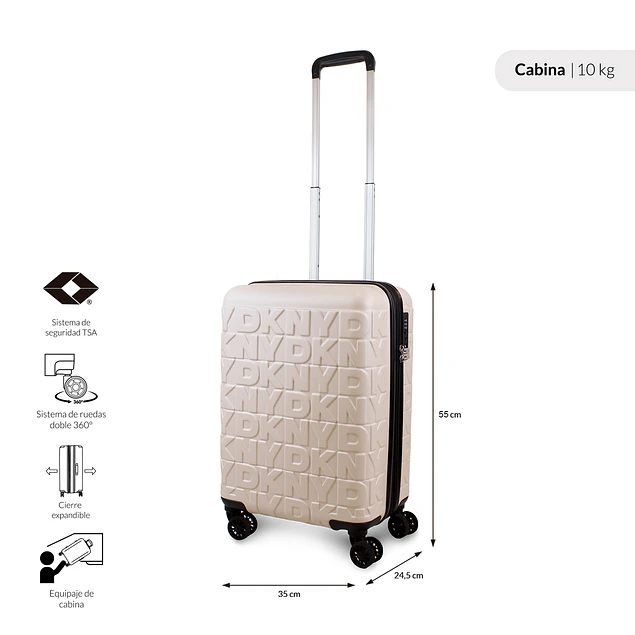 Pack 2 Maletas Donna Karan Meghan S 10k + L 23k beige DKNY