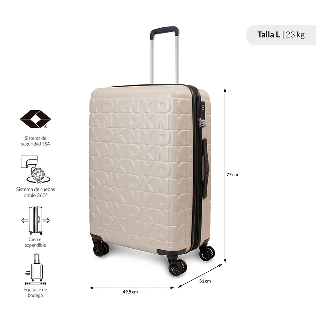 Pack 2 Maletas Donna Karan Meghan S 10k + L 23k beige DKNY