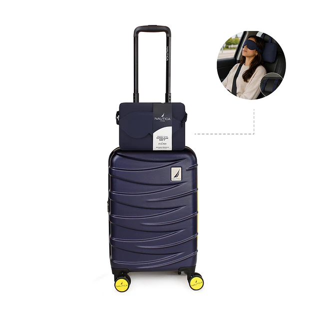 Pack Maleta de cabina Mónaco 10kg azul + Kit de sueño Nautica