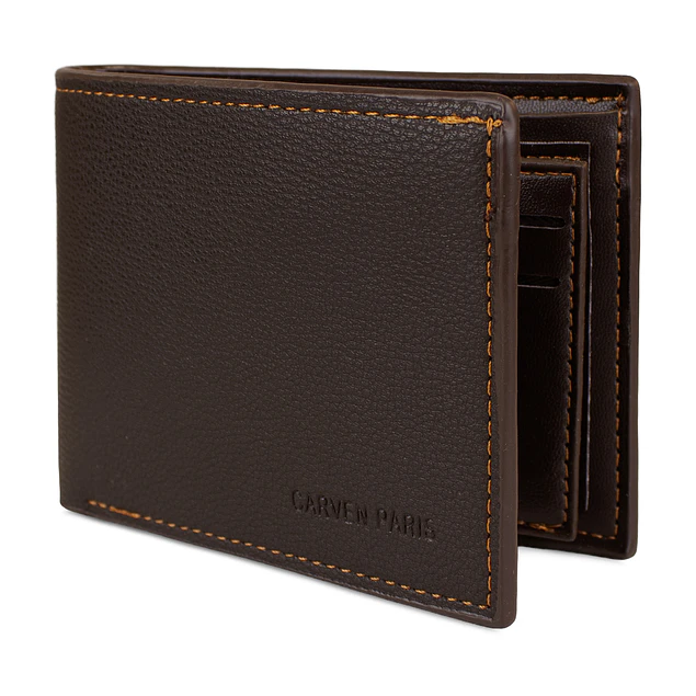 Billetera hombre Bruno café oscuro con monedero Carven Paris
