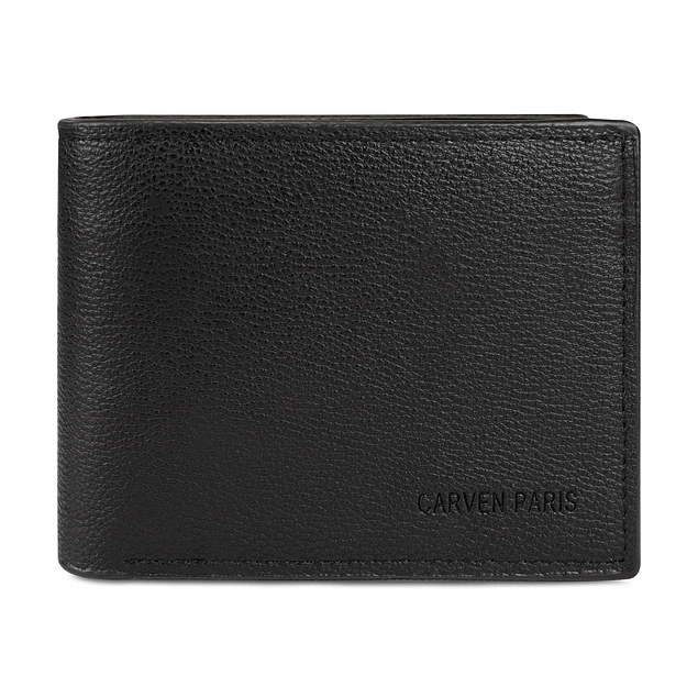 Billetera hombre Bruno negra con monedero Carven Paris