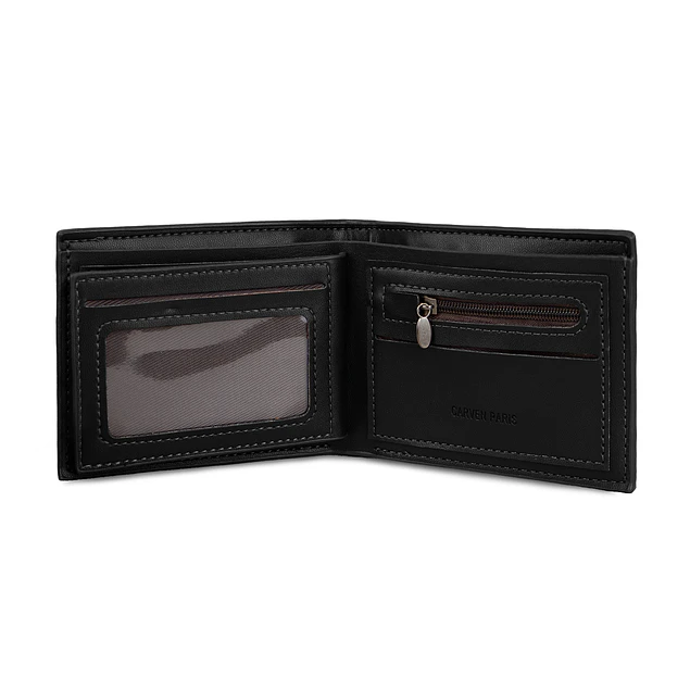 Billetera hombre Bruno negra con monedero Carven Paris