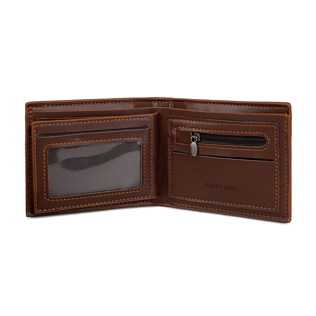 Billetera hombre Bruno café con monedero Carven Paris
