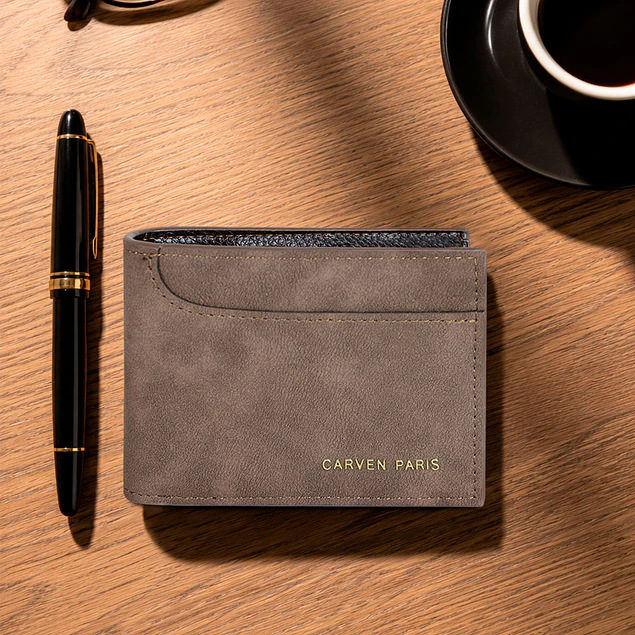Billetera hombre Jack café oscuro con monedero Carven Paris