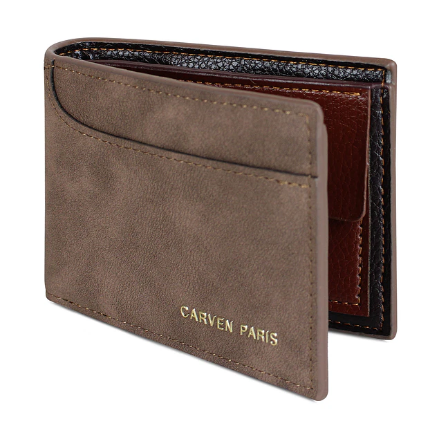 Billetera hombre Jack café oscuro con monedero Carven Paris