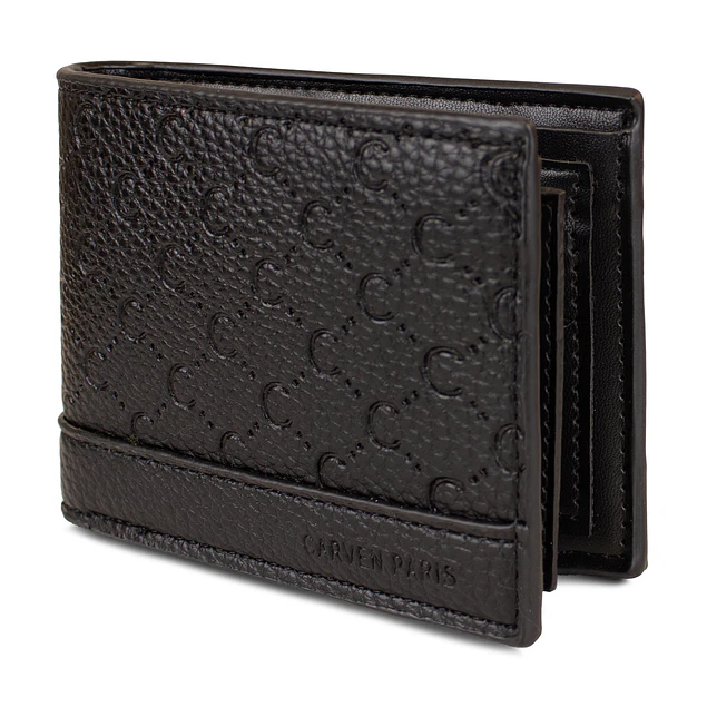 Billetera hombre Lucca negra con monedero Carven Paris
