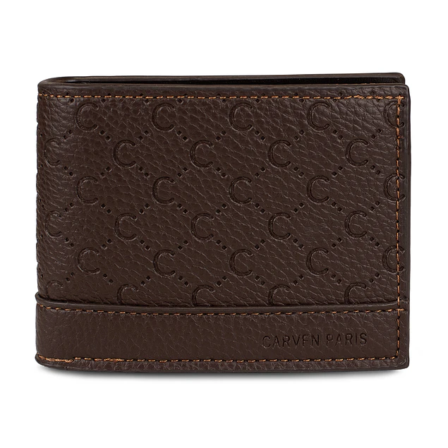 Billetera hombre Lucca café con monedero oscuro Carven Paris