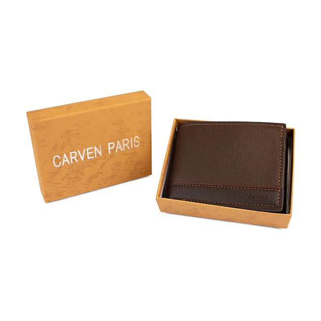 Billetera hombre Gino café con monedero oscuro Carven Paris