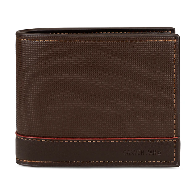 Billetera hombre Gino café con monedero oscuro Carven Paris