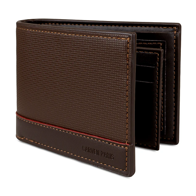 Billetera hombre Gino café con monedero oscuro Carven Paris