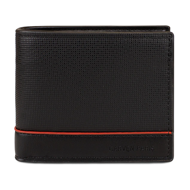 Billetera hombre Gino negra con monedero Carven Paris