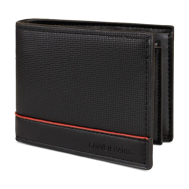 Billetera hombre Gino negra con monedero Carven Paris