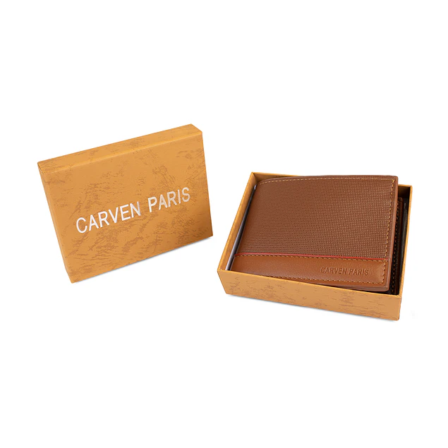 Billetera hombre Gino café con monedero Carven Paris