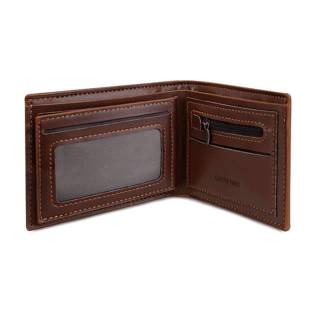 Billetera hombre Gino café con monedero Carven Paris