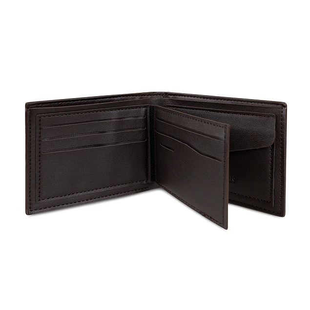Billetera hombre Enzo café oscuro con monedero Carven Paris