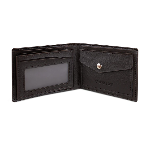 Billetera hombre Enzo café oscuro con monedero Carven Paris