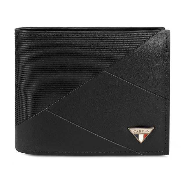 Billetera hombre Enzo negra con monedero Carven Paris