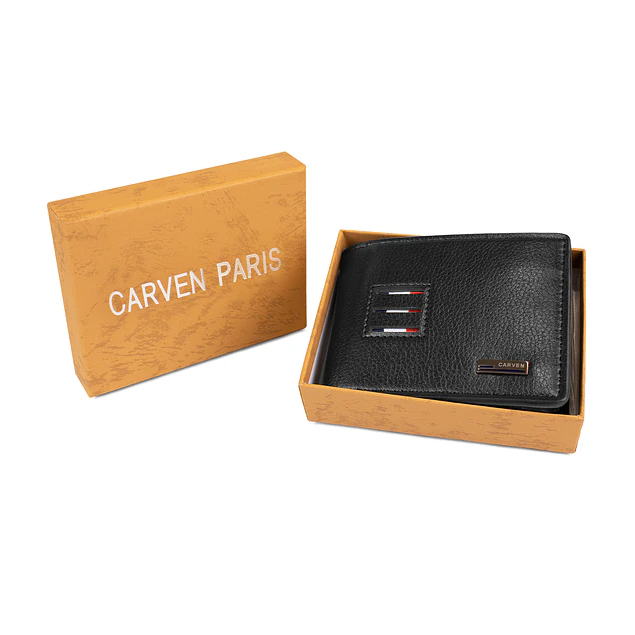 Billetera hombre Tommy negra Carven Paris