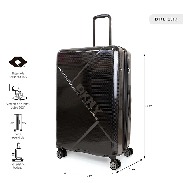 Pack 2 Maletas S 10kg + L 23kg Donna Karan Your Call negra DKNY