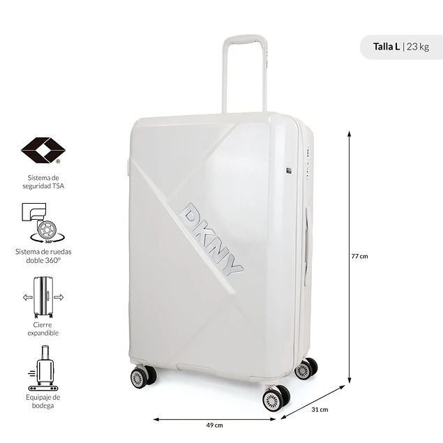 Pack 2 Maletas M 20kg + L 23kg Donna Karan Your Call blanca DKNY
