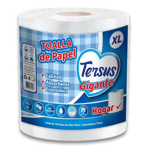 Toalla de Papel Tersus XL 460 hojas x 6 rollos