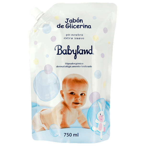 Jabón Babyland Hipoalergénico DoyPack 750 ml x 12