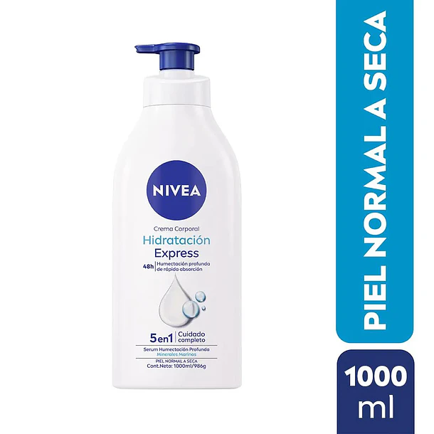 Nivea Crema Corporal Hidratación Express Variedades 1 Litro x 1
