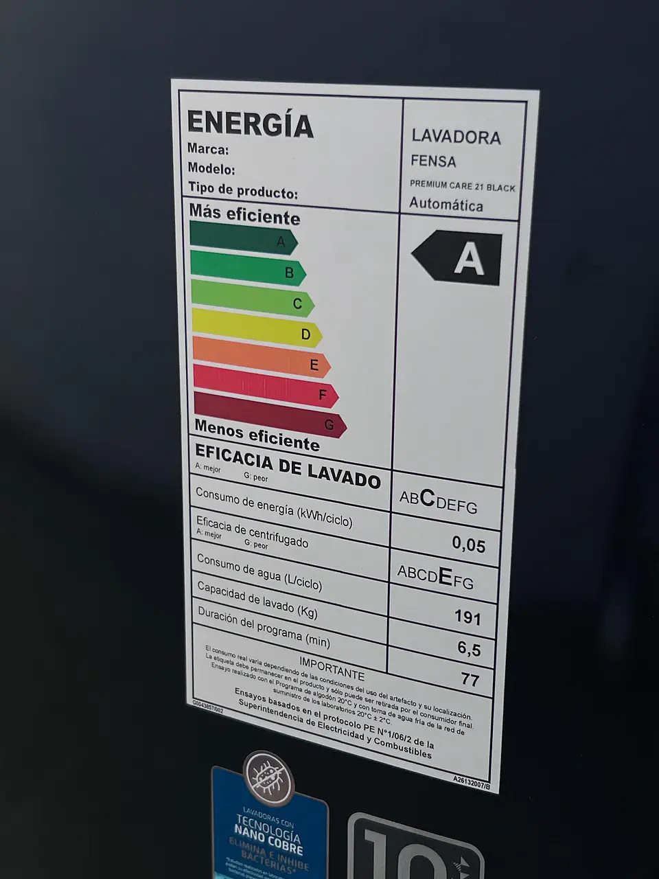 lavadora Fensa Premium Care 21kg Black 7