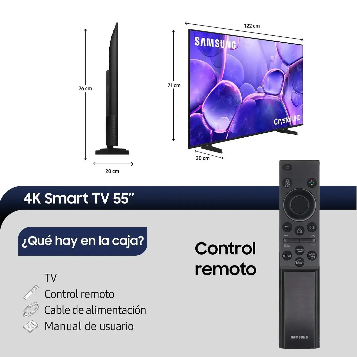 SAMSUNG 55” Crystal UHD U8000F 4K Smart TV Nueva en caja   3