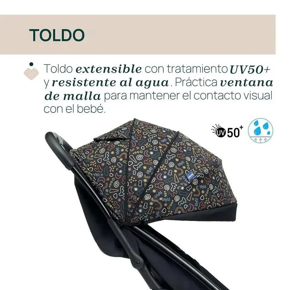 Coche CHICCO Compacto Glee Playful Cierre Automático Black Producto nuevo sellado 3