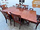 Comedor clásico extensible en madera Rubberwood sólido y tapiz PU negro - Miniatura 5