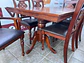 Comedor clásico extensible en madera Rubberwood sólido y tapiz PU negro - Miniatura 7