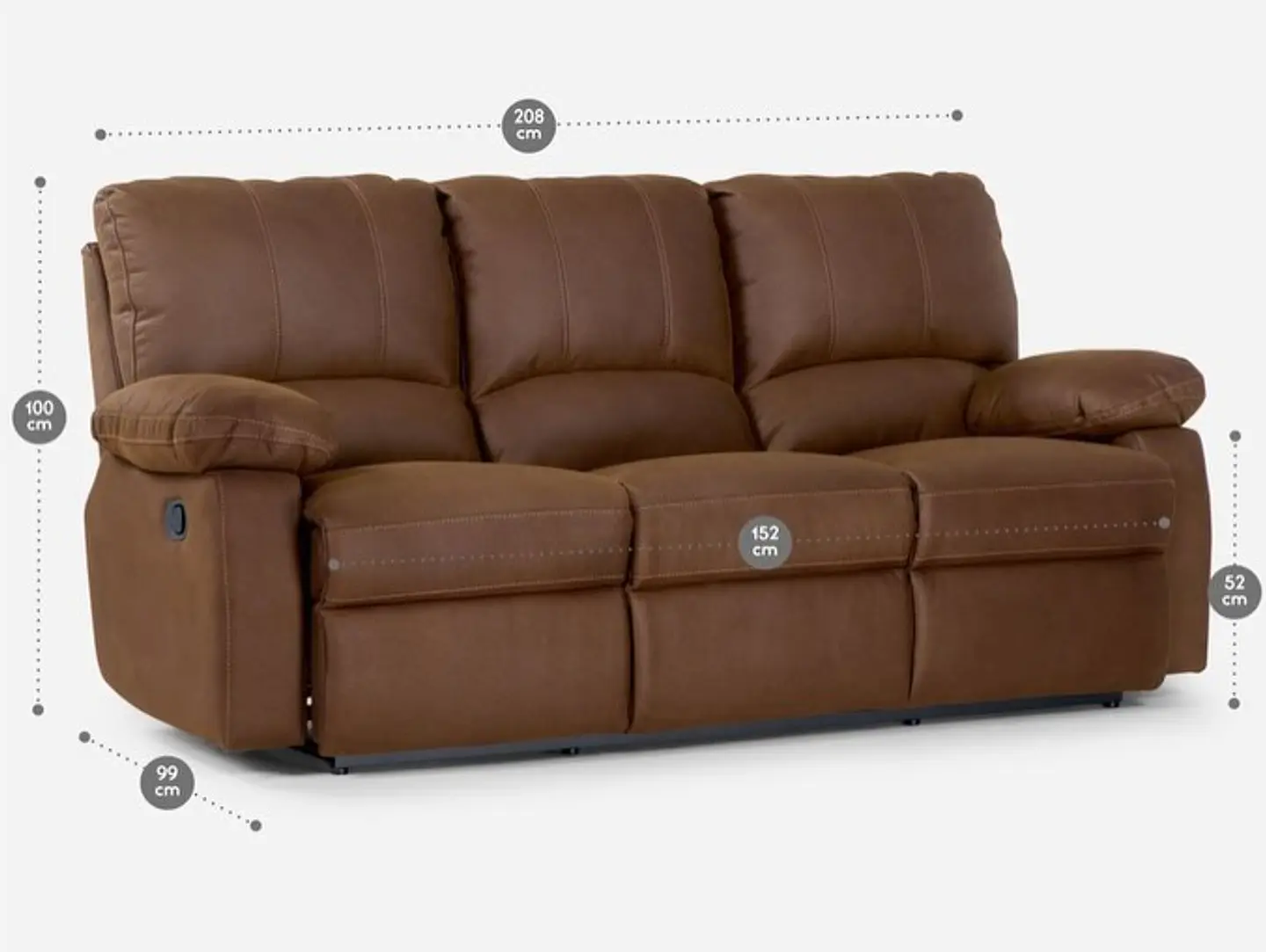 Sofá reclinable rosen Nuevo Modelo archie 3 cuerpos 208x99x100cm   7