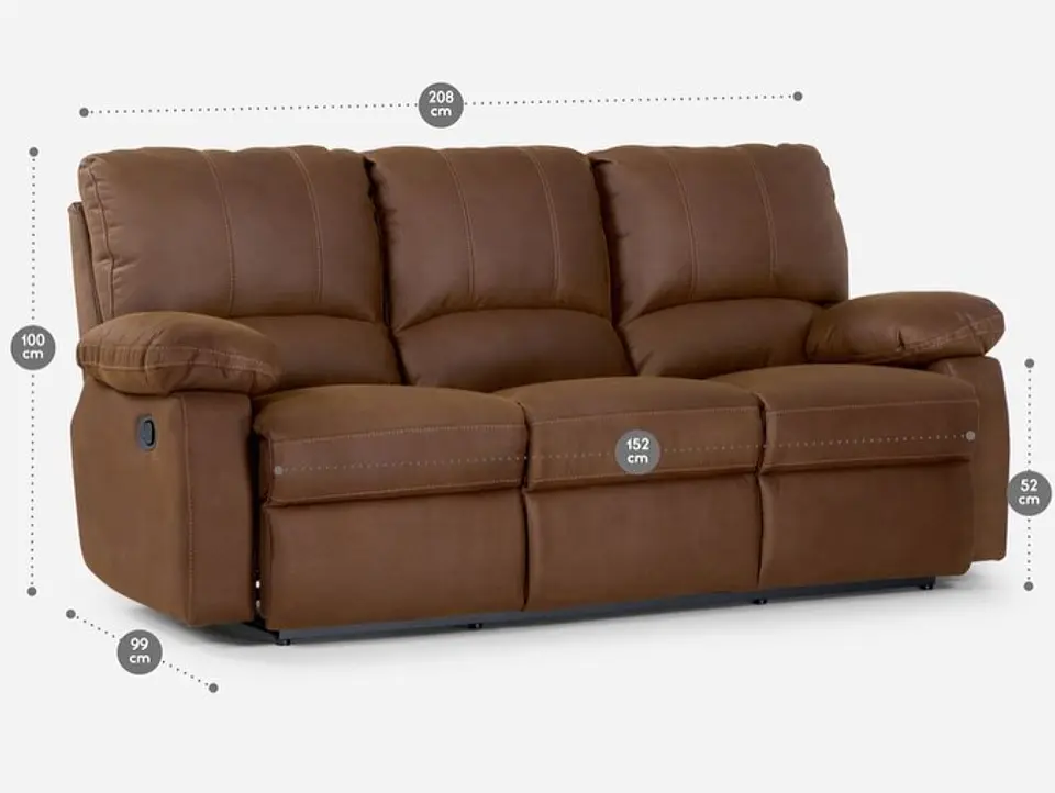 Sofá reclinable rosen Nuevo Modelo archie 3 cuerpos 208x99x100cm   7