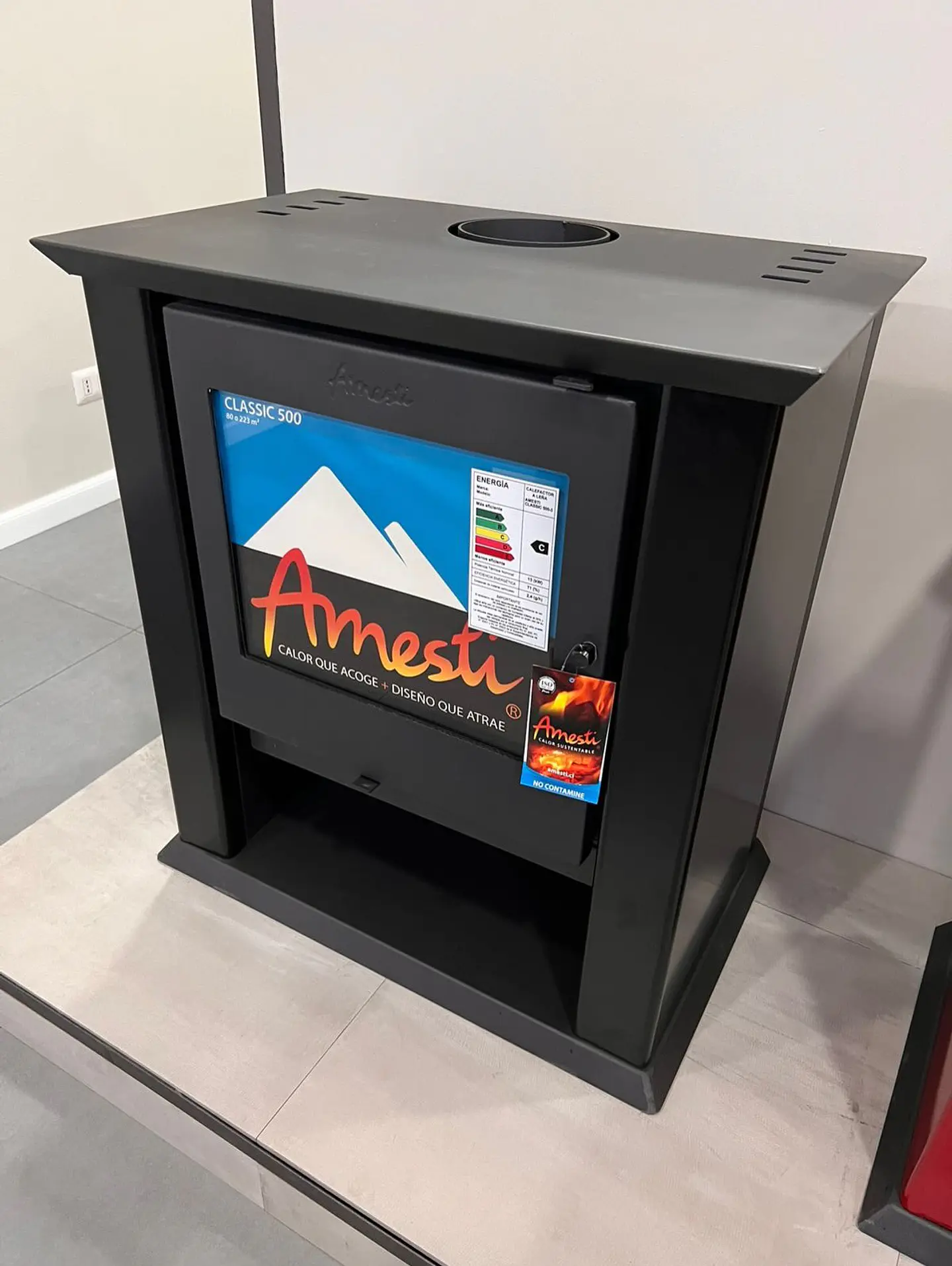 Estufa a leña Amesti  Classic 500 Negra  3