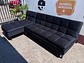 Sofá cama seccional intercambiable NUEVO Modelo globe negro 248x170x78  - Miniatura 1