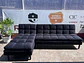 Sofá cama seccional intercambiable NUEVO Modelo globe negro 248x170x78  - Miniatura 3