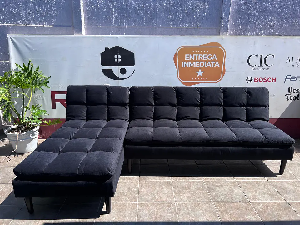 Sofá cama seccional intercambiable NUEVO Modelo globe negro 248x170x78  3