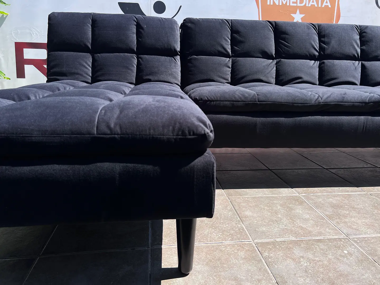 Sofá cama seccional intercambiable NUEVO Modelo globe negro 248x170x78  8