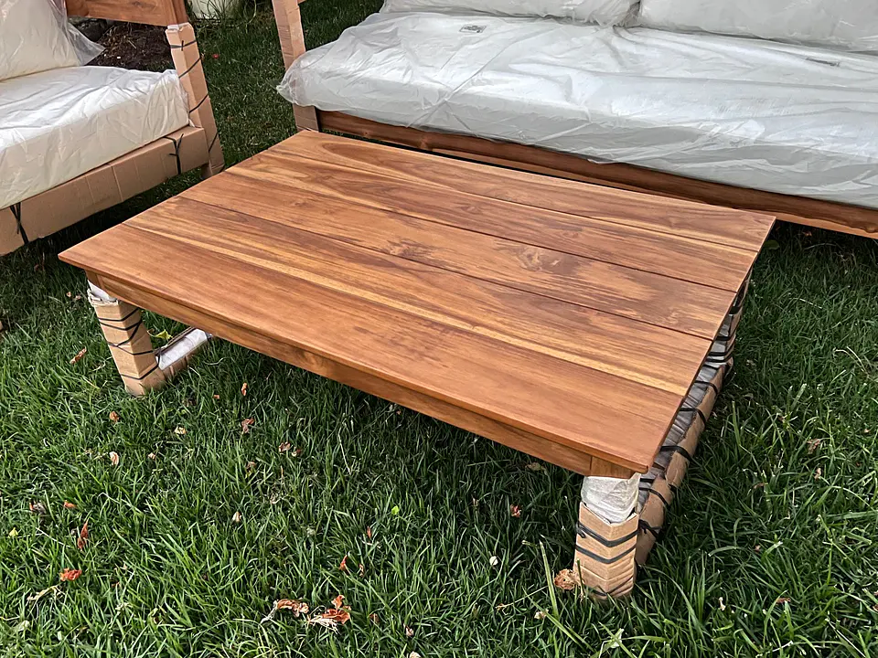 Juego de terraza BEATRIX NUEVO 100%  madera TECA 3-1-1 con mesa de centro   4