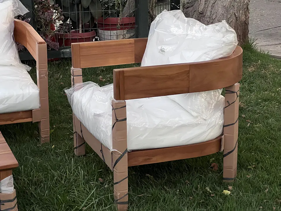 Juego de terraza BEATRIX NUEVO 100%  madera TECA 3-1-1 con mesa de centro   6