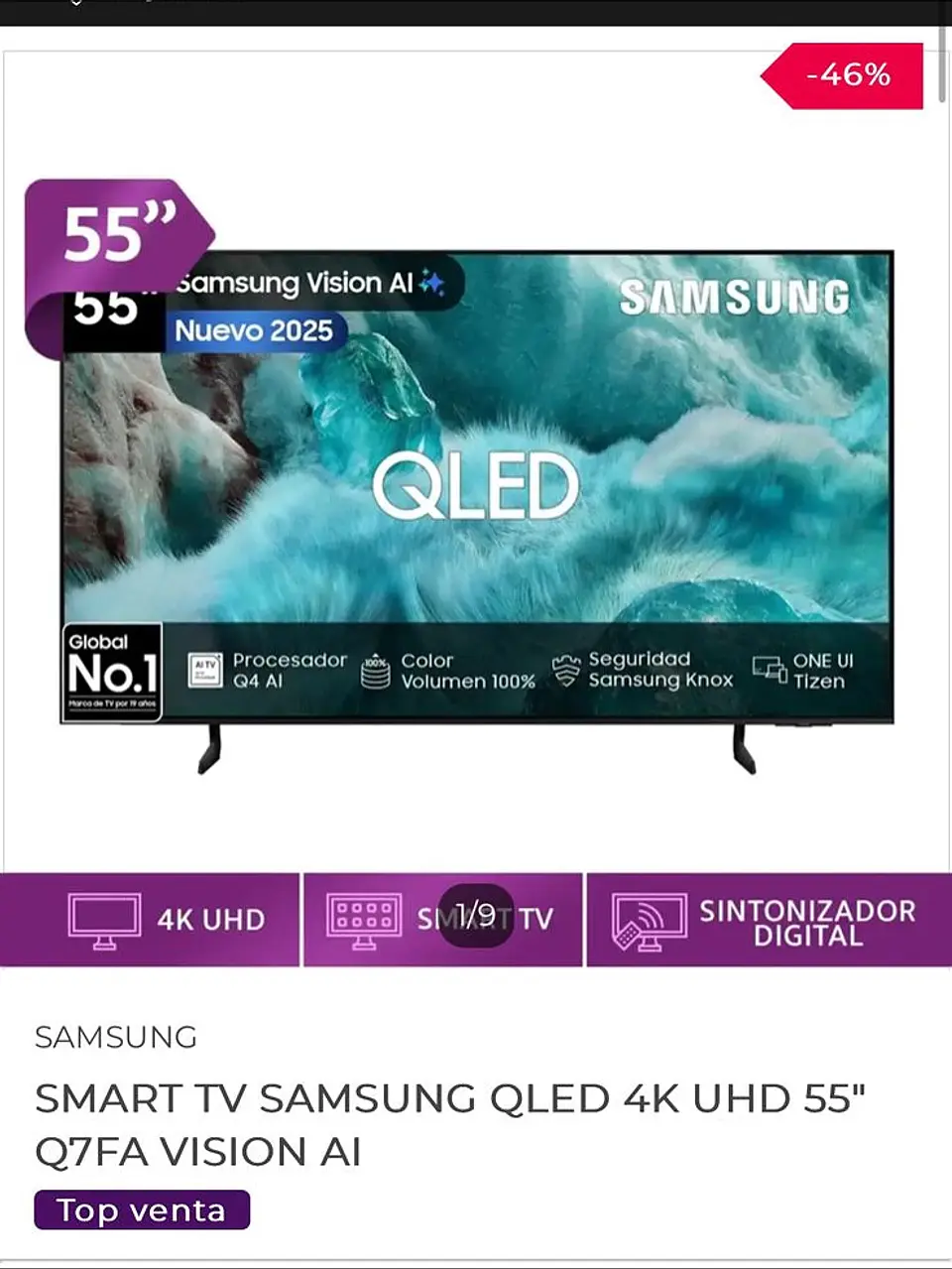 Televisor Samsung QLED 55”Q7F Modelo 2025 nuevo en caja original  1