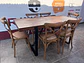 JUEGO DE COMEDOR RIPLEY HOME IRRONBRIDGE CRUZETA 6 SILLAS MADERA Y METAL NUEVO   - Miniatura 1